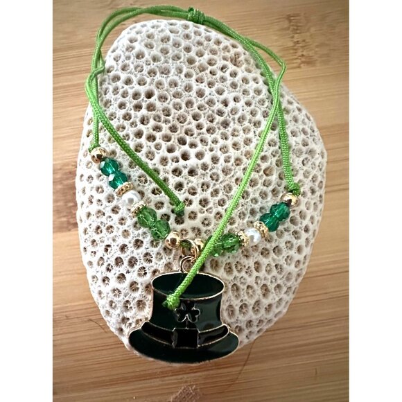 St Patricks Day Knotted String Beaded Bracelet Anklet Leprechaun Hat Sha… - Picture 2 of 10